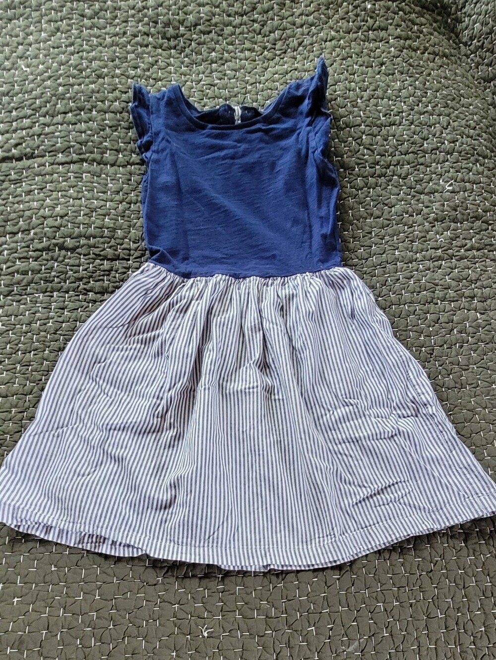 Carters Navy & White Girls' Striped Skirt Dress- Girls SIZE 10